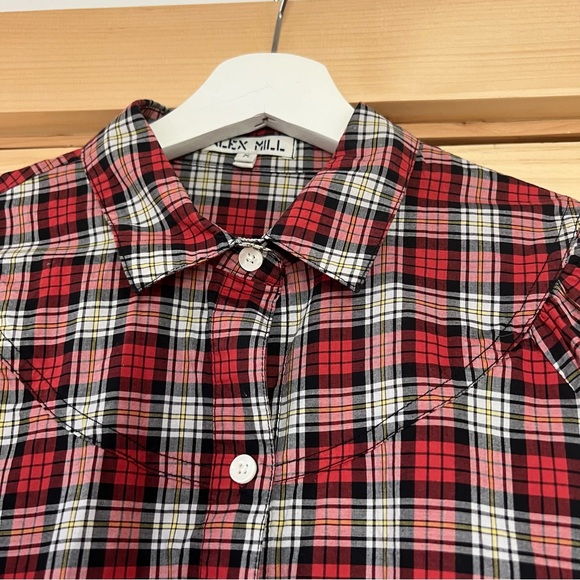 Alex Mill Janelle Blouse in Tartan Size Medium - Picture 5 of 8